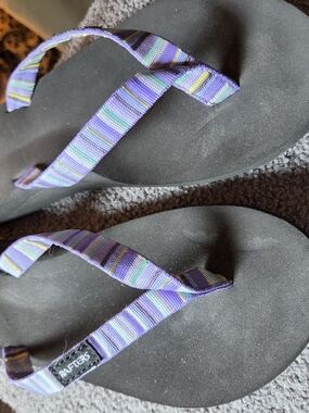 Rafters Women’s Purple Stripe Flip Flops